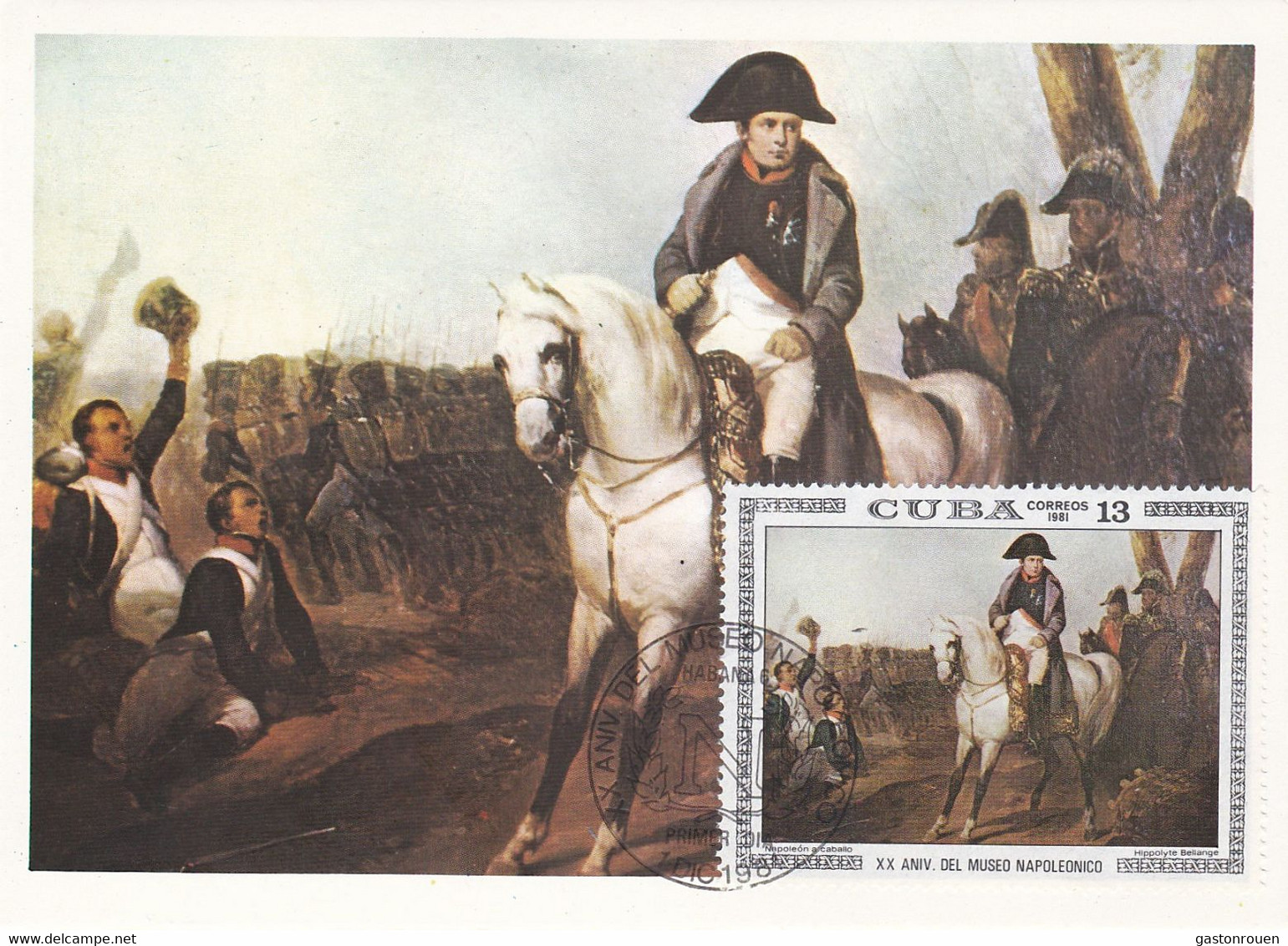 Carte Maximum Napoléon Bonaparte 1981 Cuba Bellangé Peinture Painting - Cartes-maximum