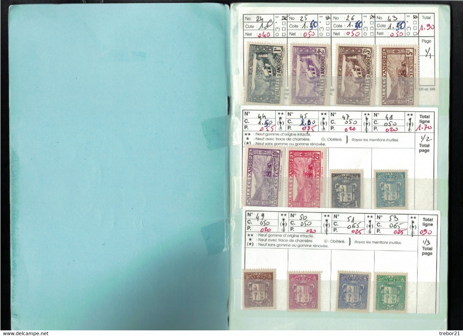 Carnet D'ANDORRE - Cote Yvert 2011 = 480 €uros - Collections (en Albums)