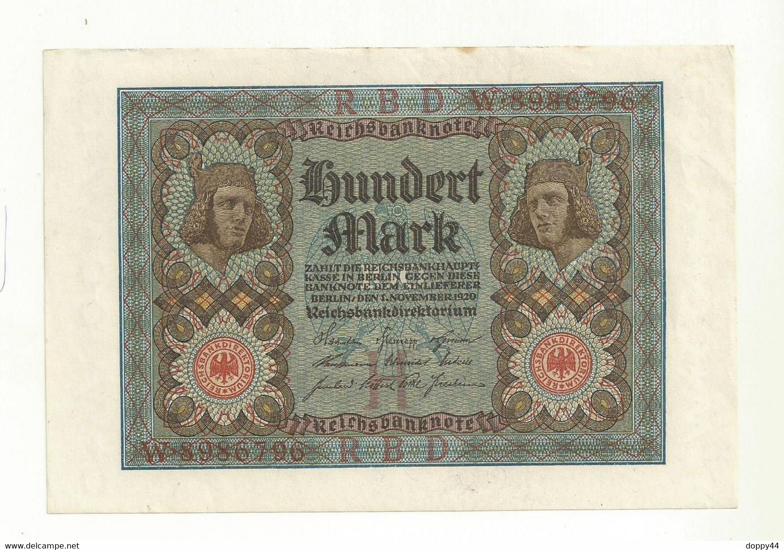 BILLET NEUF REICHSBANKNOTE  100 MARK  CRAQUANT  TRES FRAIS. - 100 Mark