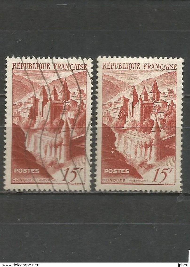 France - Conques Aveyron - N°792° Et 792* - Curiosité "lettres Creuses" Dans République Française - Unused Stamps