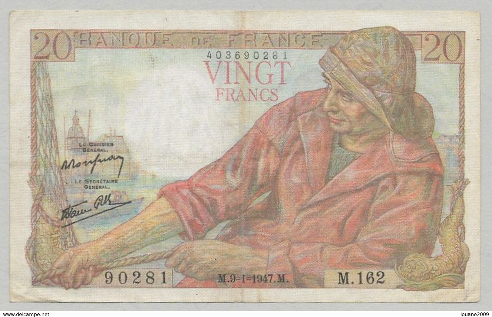 France - 20 Francs Pêcheur 9-1-1947 1 Billet - 20 F 1942-1950 ''Pêcheur''