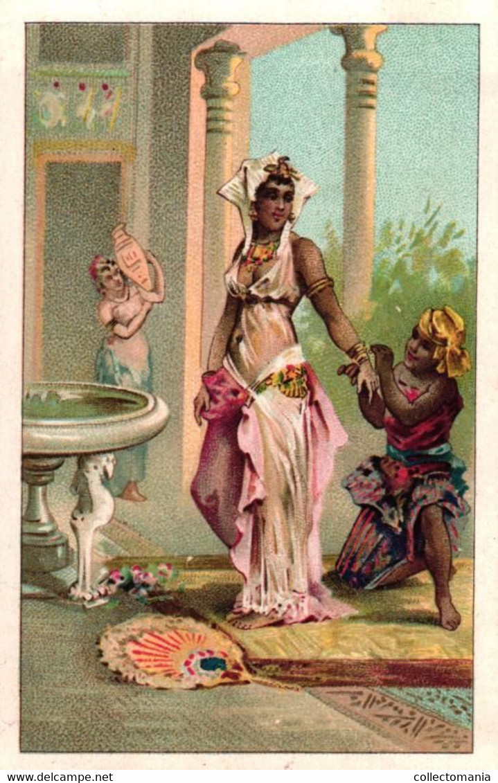 3 Cartes Chromo Gellé Frères Parfum 1895 Coiffeur Toilet Lith. Cheret - Antiquariat (bis 1960)