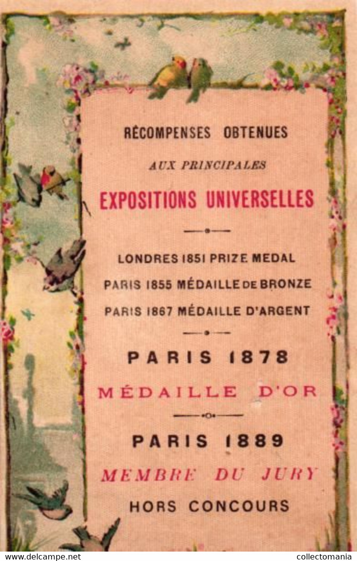 3 Cartes Chromo Gellé Frères Parfum 1895 Coiffeur Toilet Lith. Cheret - Vintage (until 1960)