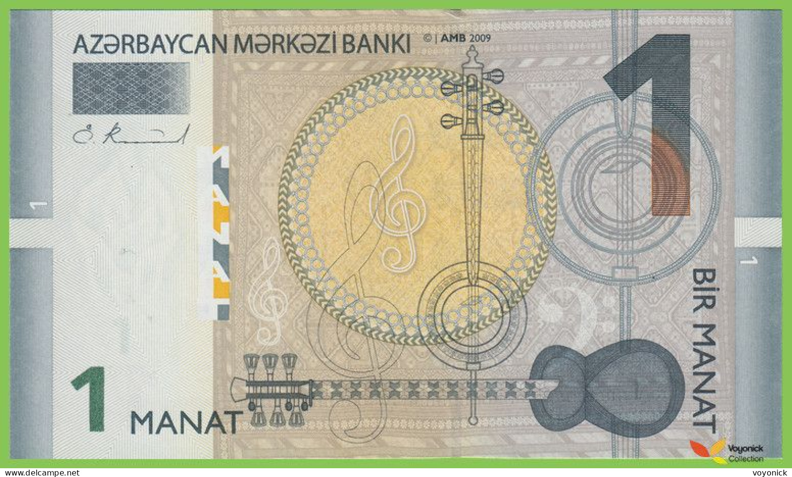 Voyo AZERBAIJAN 1 Manat 2009(2010) P31a B401a D UNC Music Robert Kalina - Azerbeidzjan