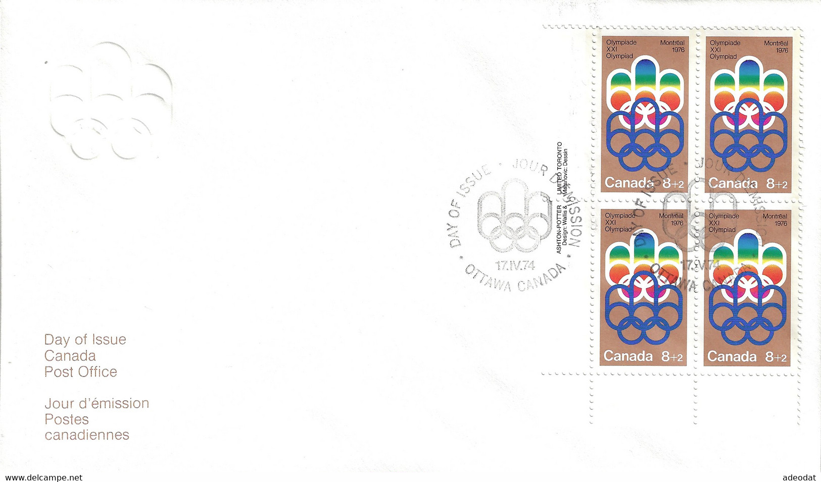 CANADA  1974 FDC B1,B2,B3,B1-B3 MONTREAL OLYMPICS - Brieven En Documenten