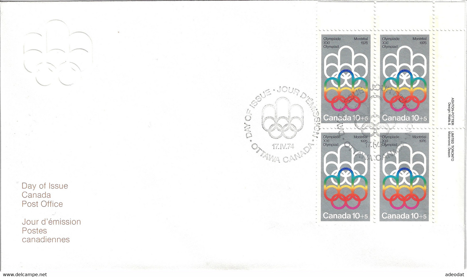 CANADA  1974 FDC B1,B2,B3,B1-B3 MONTREAL OLYMPICS - Covers & Documents