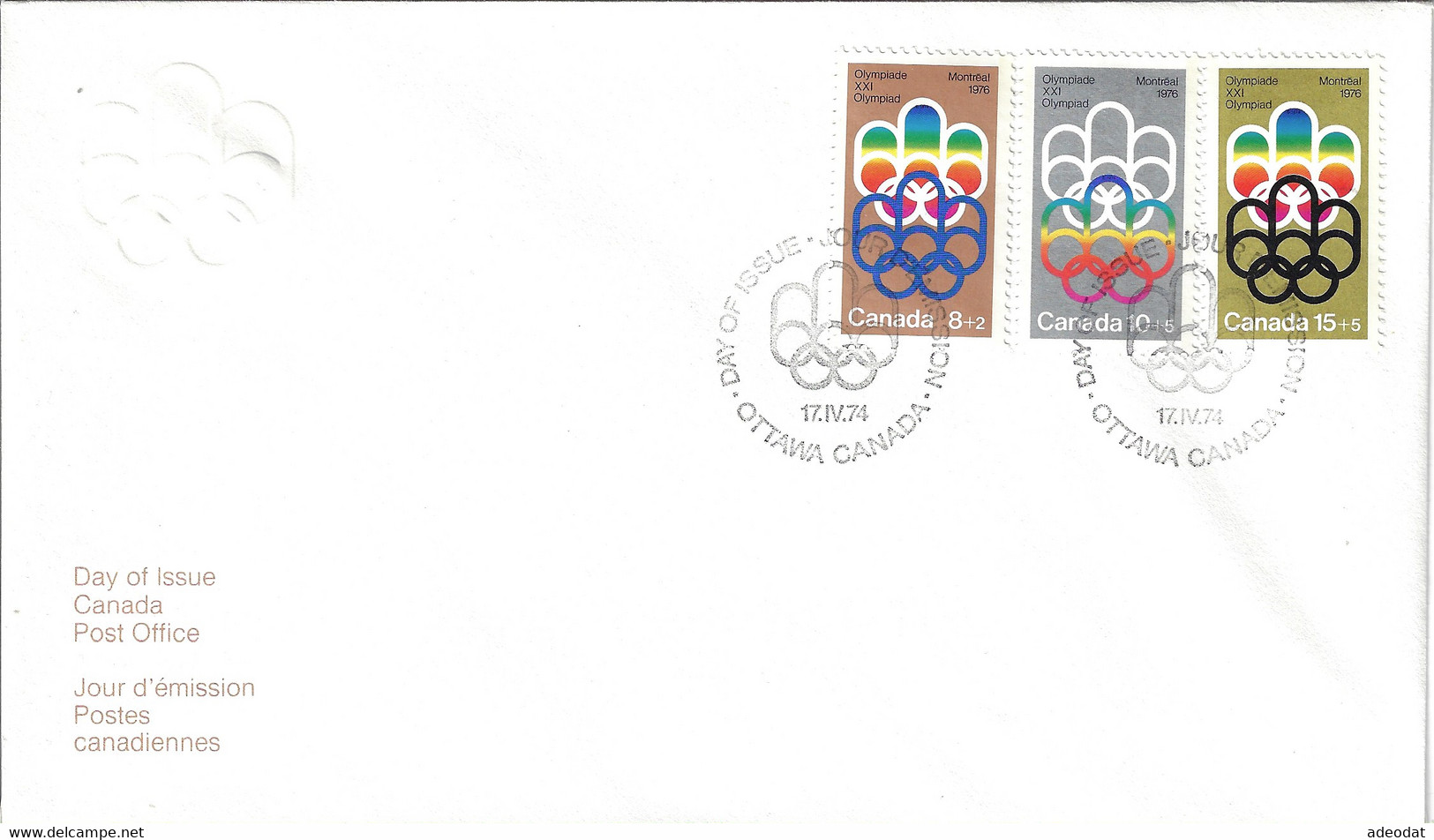 CANADA  1974 FDC B1,B2,B3,B1-B3 MONTREAL OLYMPICS - Storia Postale