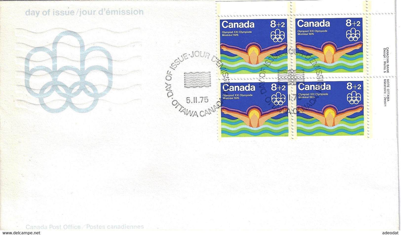 CANADA  1975 FDC B4,B5,B6,B4-B6 MONTREAL OLYMPICS - Storia Postale