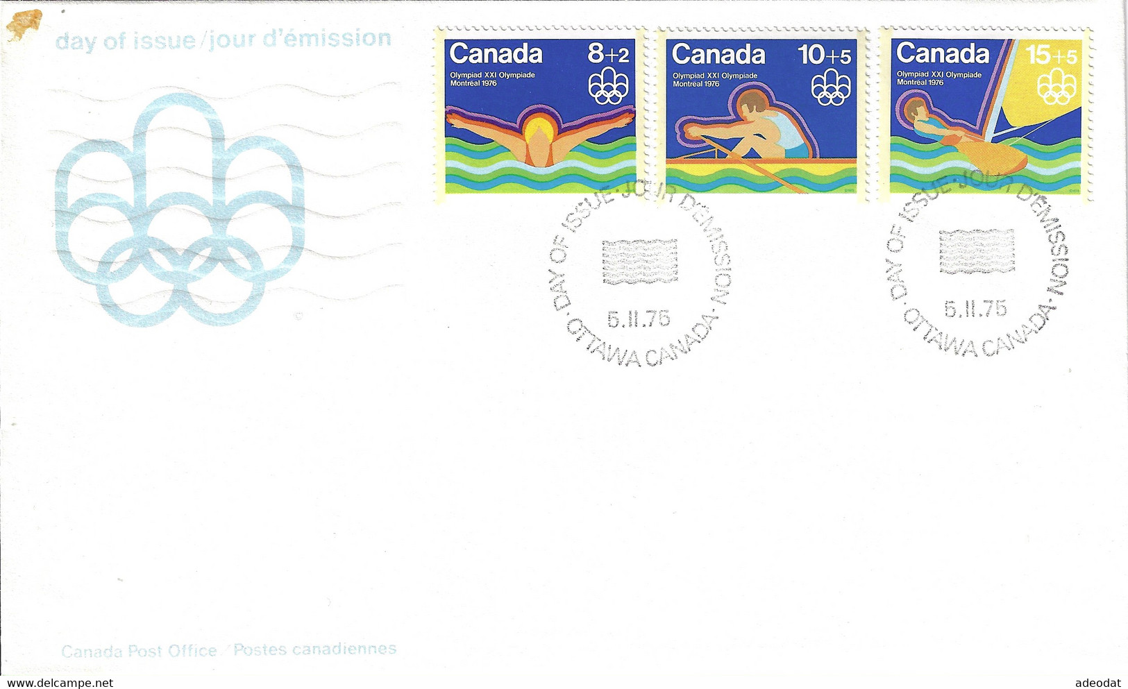 CANADA  1975 FDC B4,B5,B6,B4-B6 MONTREAL OLYMPICS - Cartas & Documentos