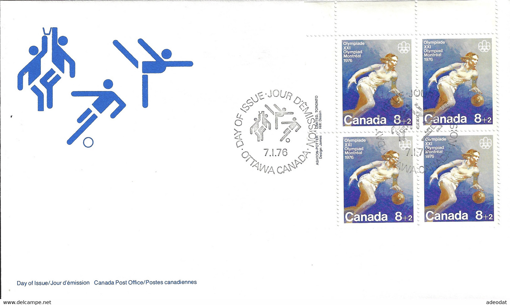 CANADA  1975 FDC B10,B11,B12 MONTREAL OLYMPICS - Storia Postale