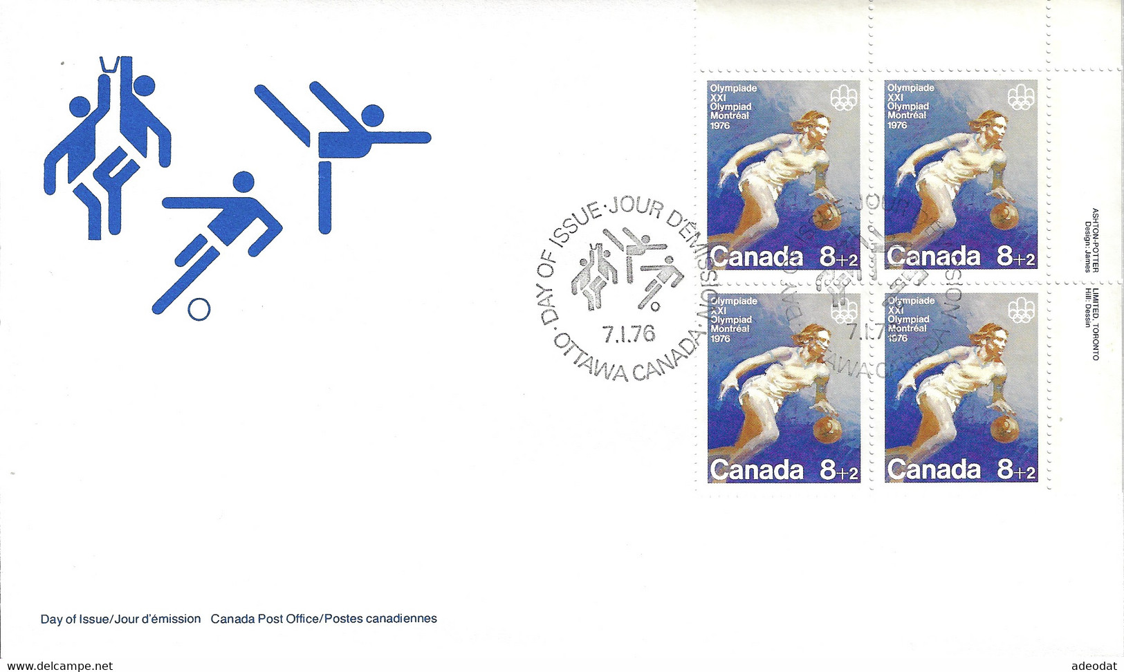 CANADA  1975 FDC B10,B11,B12 MONTREAL OLYMPICS - Storia Postale