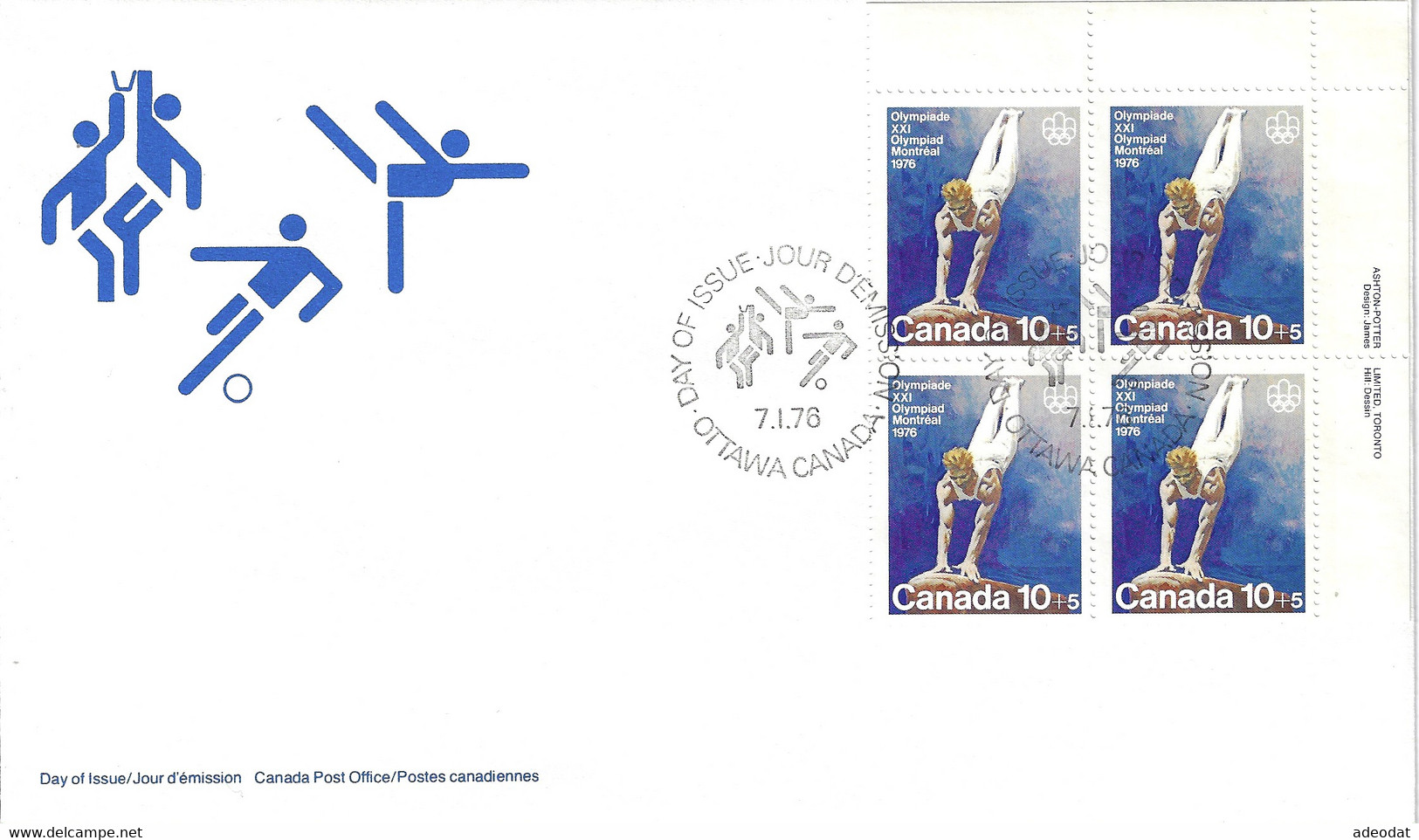 CANADA  1975 FDC B10,B11,B12 MONTREAL OLYMPICS - Lettres & Documents