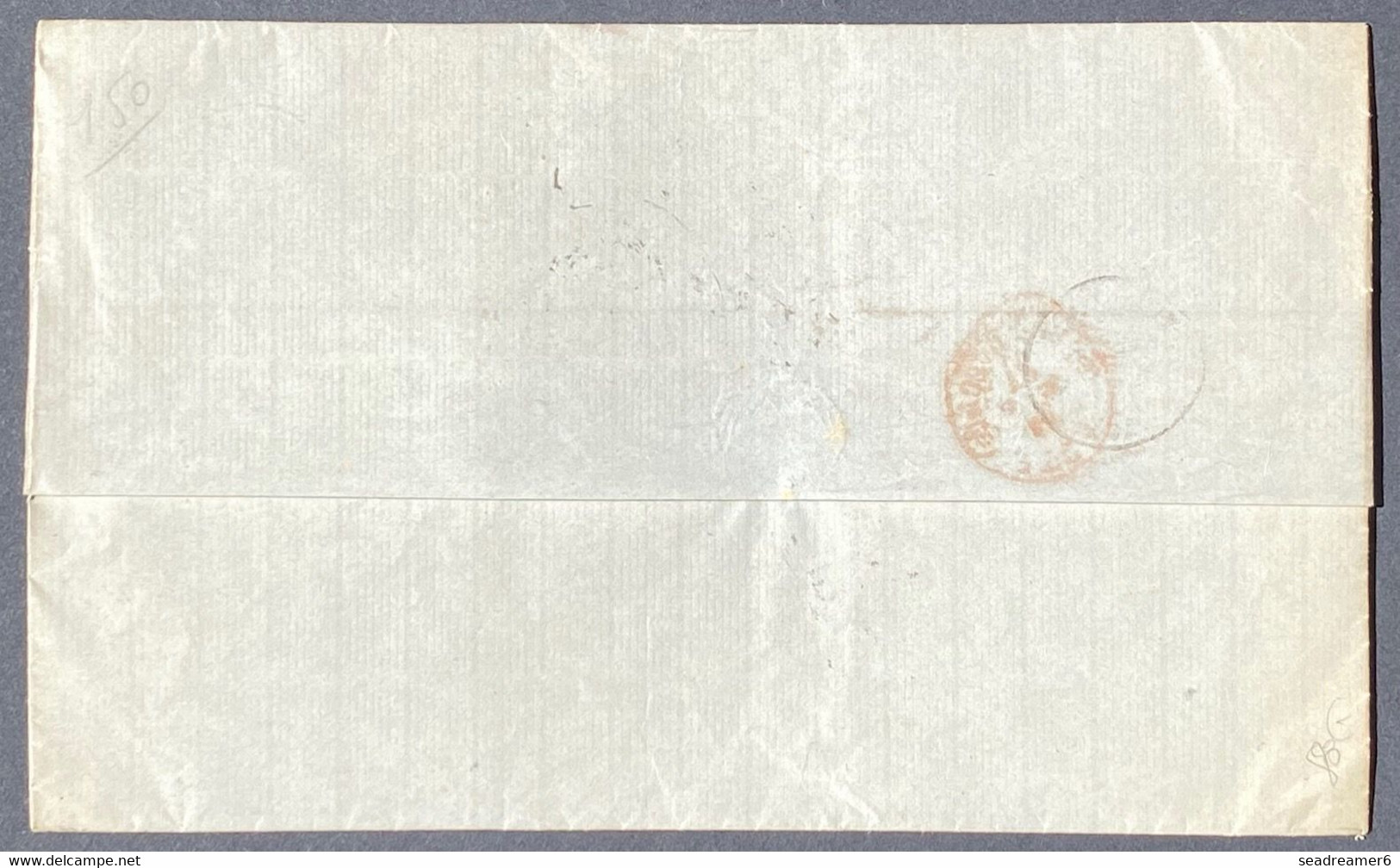 Espagne Lettre 1867 N°88a 12c Orange Obl Roue De Charette 41 + Entrée Esp St Jean De Luz/Amb.A PD + Taxe 5c  Bordeaux - Briefe U. Dokumente