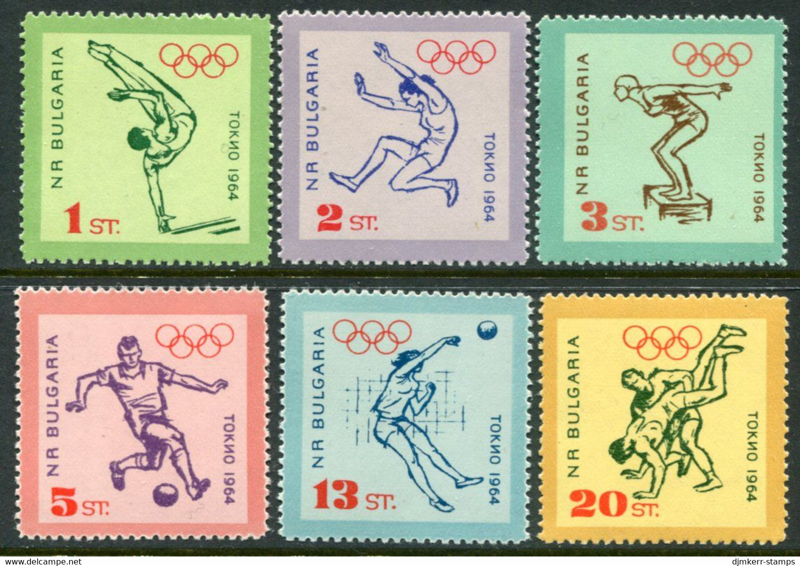 BULGARIA 1964 Tokyo Olympic Games MNH / **  Michel 1488-93 - Unused Stamps