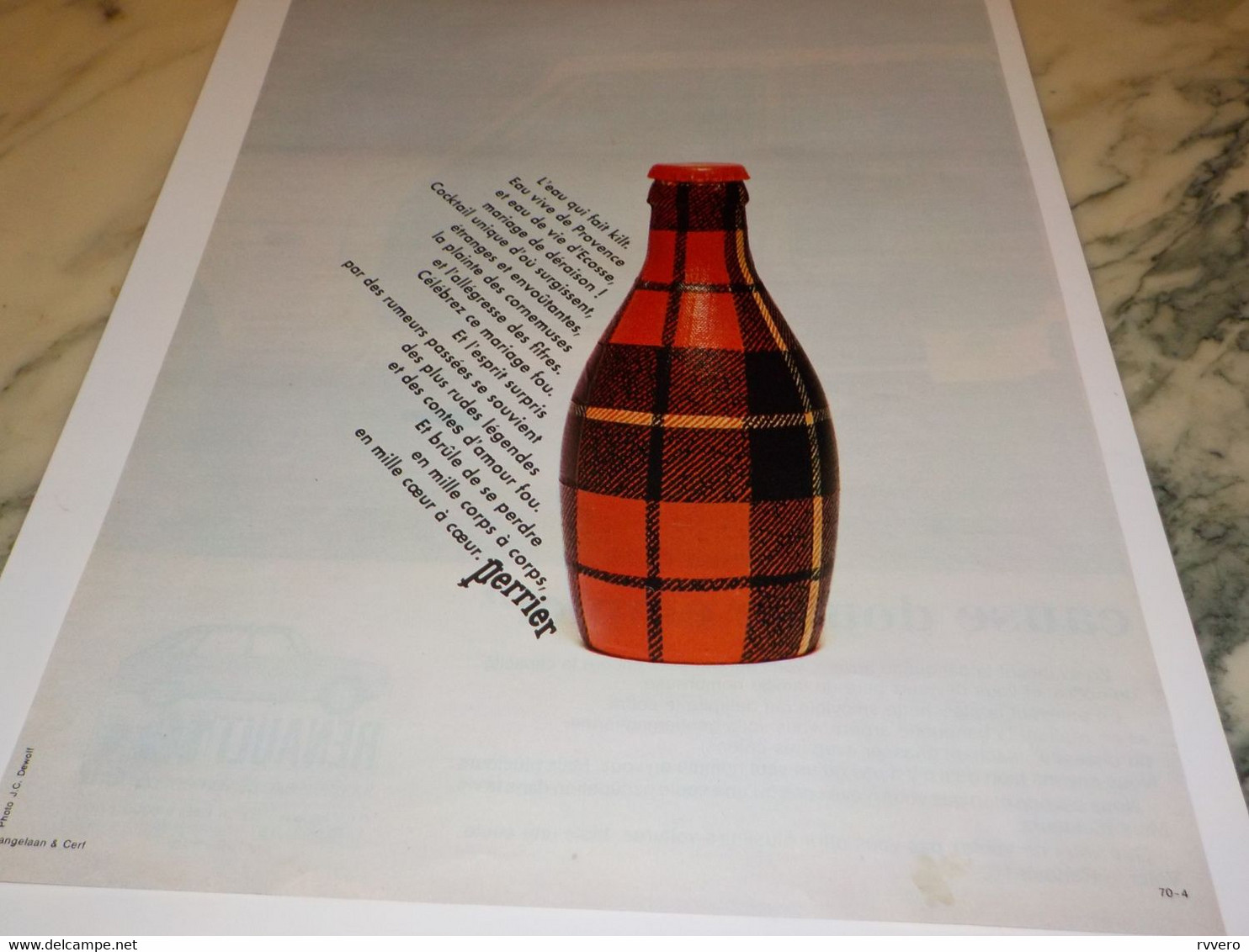 ANCIENNE PUBLICITE L EAU QUI FAIT KILT  PERRIER   1970 - Perrier