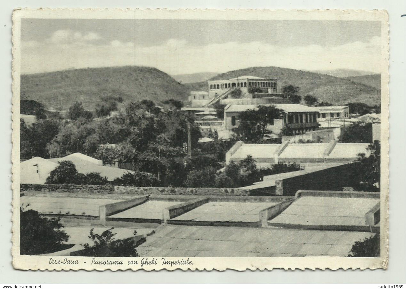 DIRE DAUA  - PANORAMA CON GHEBI IMPERIALE  1937  VIAGGIATA FG - Äthiopien