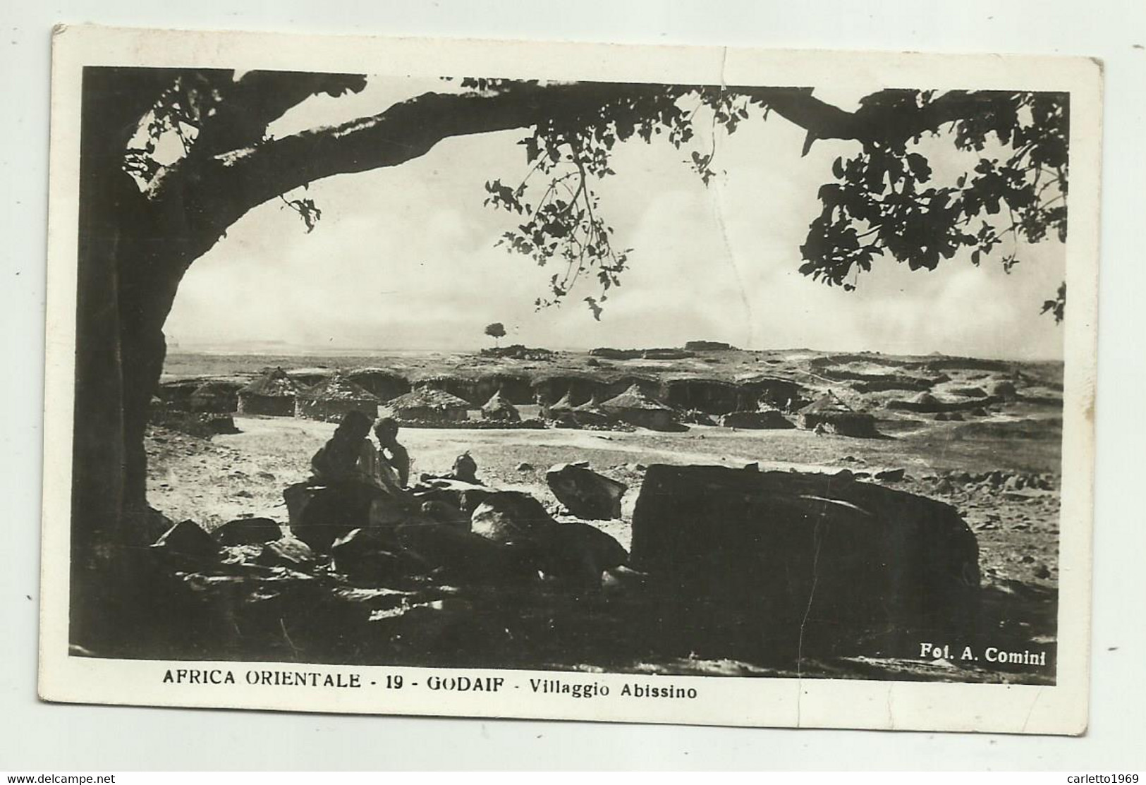 AFRICA ORIENTALE - GODAIF - VILLAGGIO ABISSINO 1937  VIAGGIATA FP - Erythrée