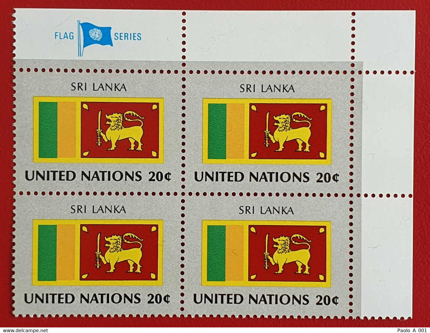 UNO NEW YORK MNH SRI LANKA FLAG OF NATIONS BLOC OF FOUR - Andere & Zonder Classificatie