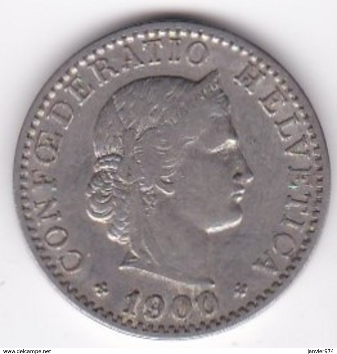 Suisse 20 Rappen 1900 B , En Nickel - 20 Centimes / Rappen