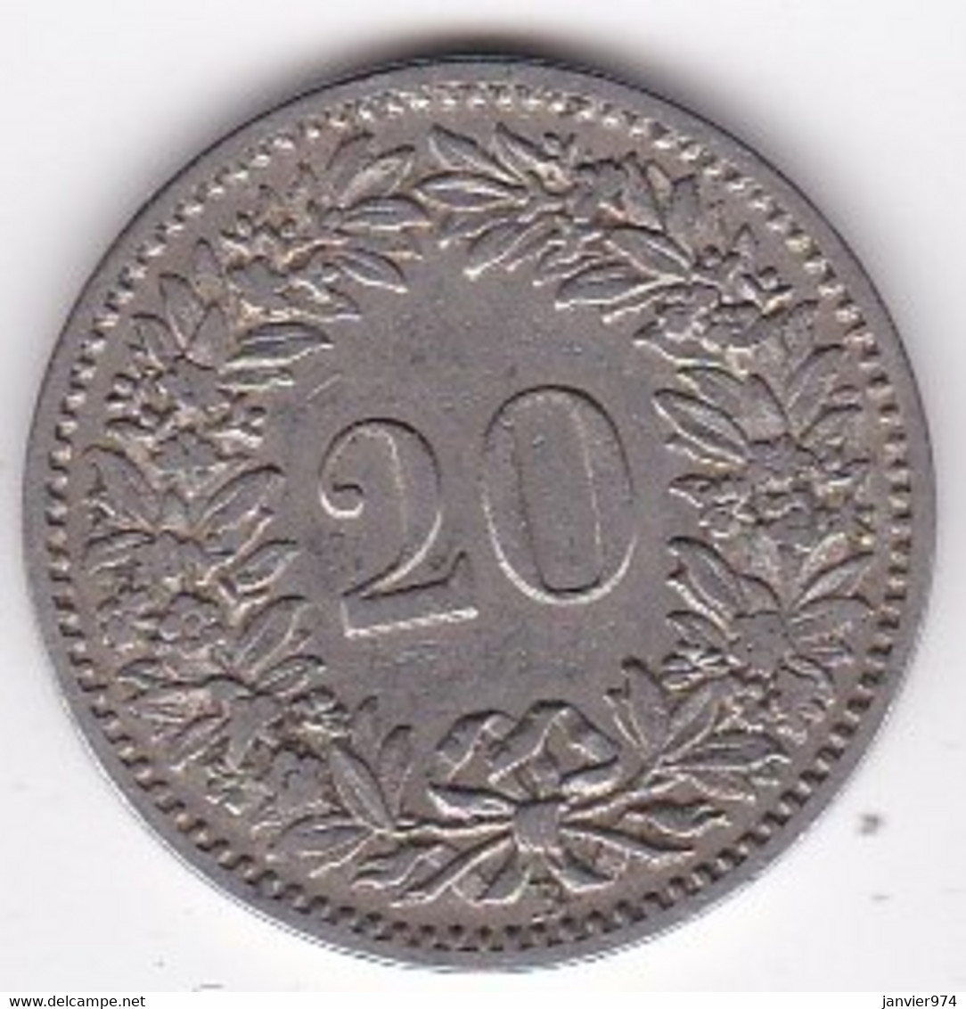 Suisse 20 Rappen 1900 B , En Nickel - 20 Centimes / Rappen