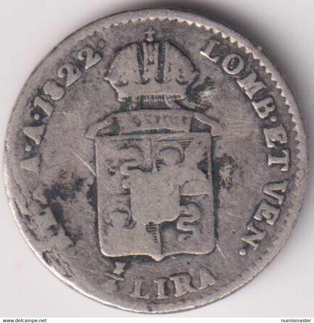 ITALIA , 1/4 LIRE 1822 M - Lombardie-Vénétie