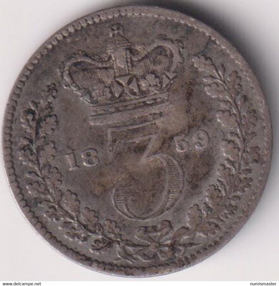 GREAT BRITAIN , 3 PENCE 1859 - F. 3 Pence