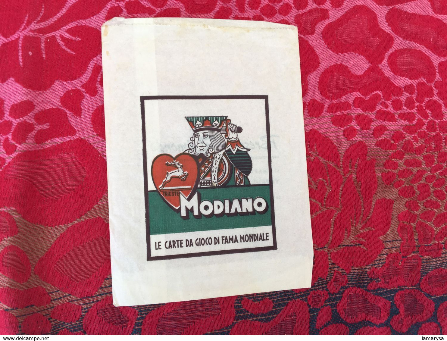 TRIESTE Pubblicità Su Bustina Italiana MODIANO LE CARTE DA GIOCO DI FAMA MONDIALE Publicité Sur Sachet Italien Tabacco - Articoli Pubblicitari