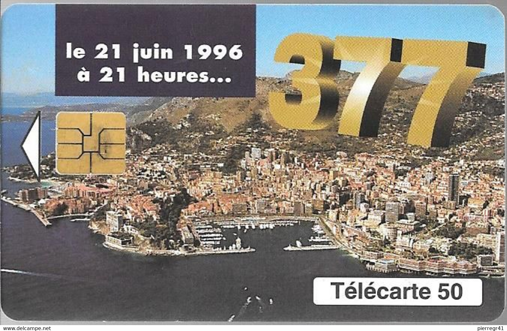 CARTE-PUCE-MONACO-MF41-50 U-05/96-SO3-DN°-JG--377-CHANGEMENT DE NUMERATATION-V)N° Serie9625-Utilisé-TBE - Monaco