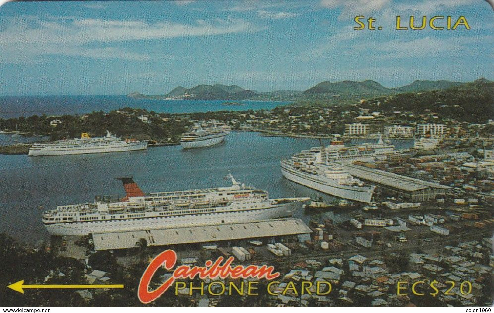 SANTA LUCIA. Cruiseship Harbour (Without Logo). 1992. 30000 Ex. STL-7B. 7CSLB. (004). - Santa Lucia