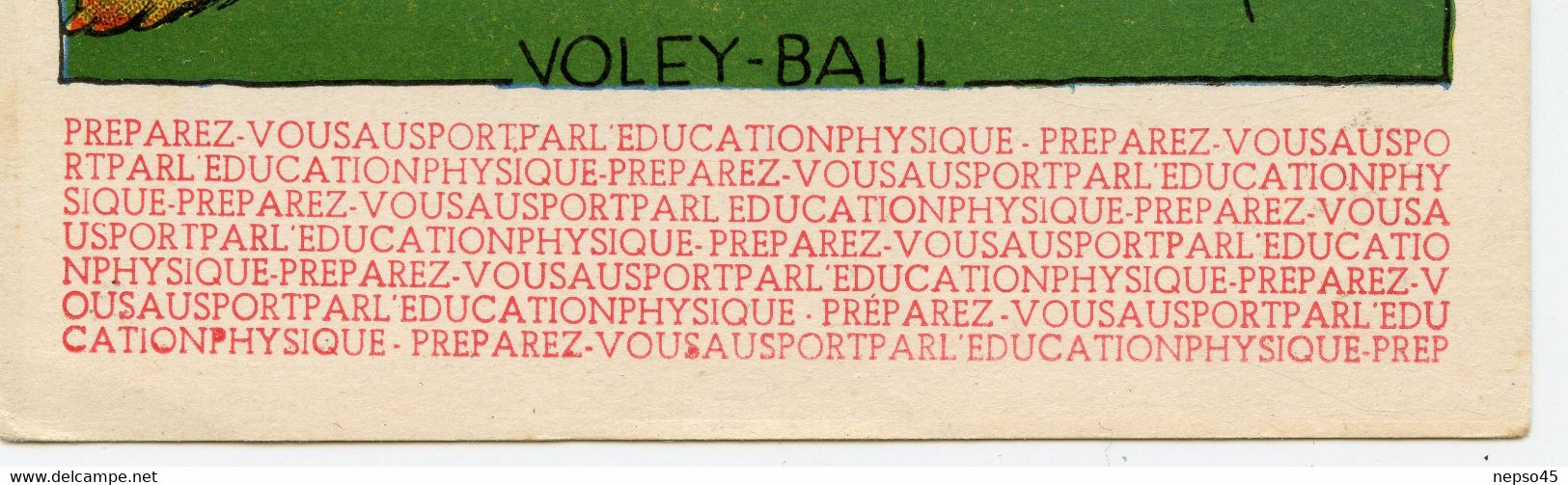 Voley-Ball.préparez Vous Au Sport Par L'éducation Physique.célèbre Illustrateur De Bandes Dessinées Pellos.Pieds Nikelés - Comicfiguren