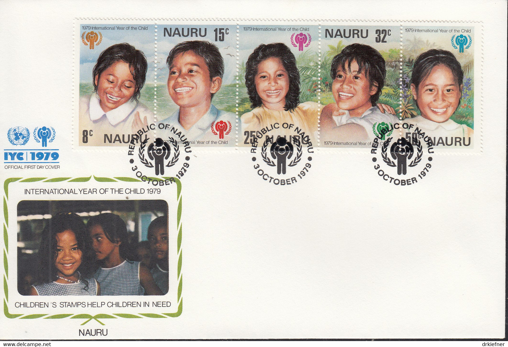 NAURU  198-202, FDC, UNICEF, Internationales Jahr Des Kindes, 1979 - Nauru