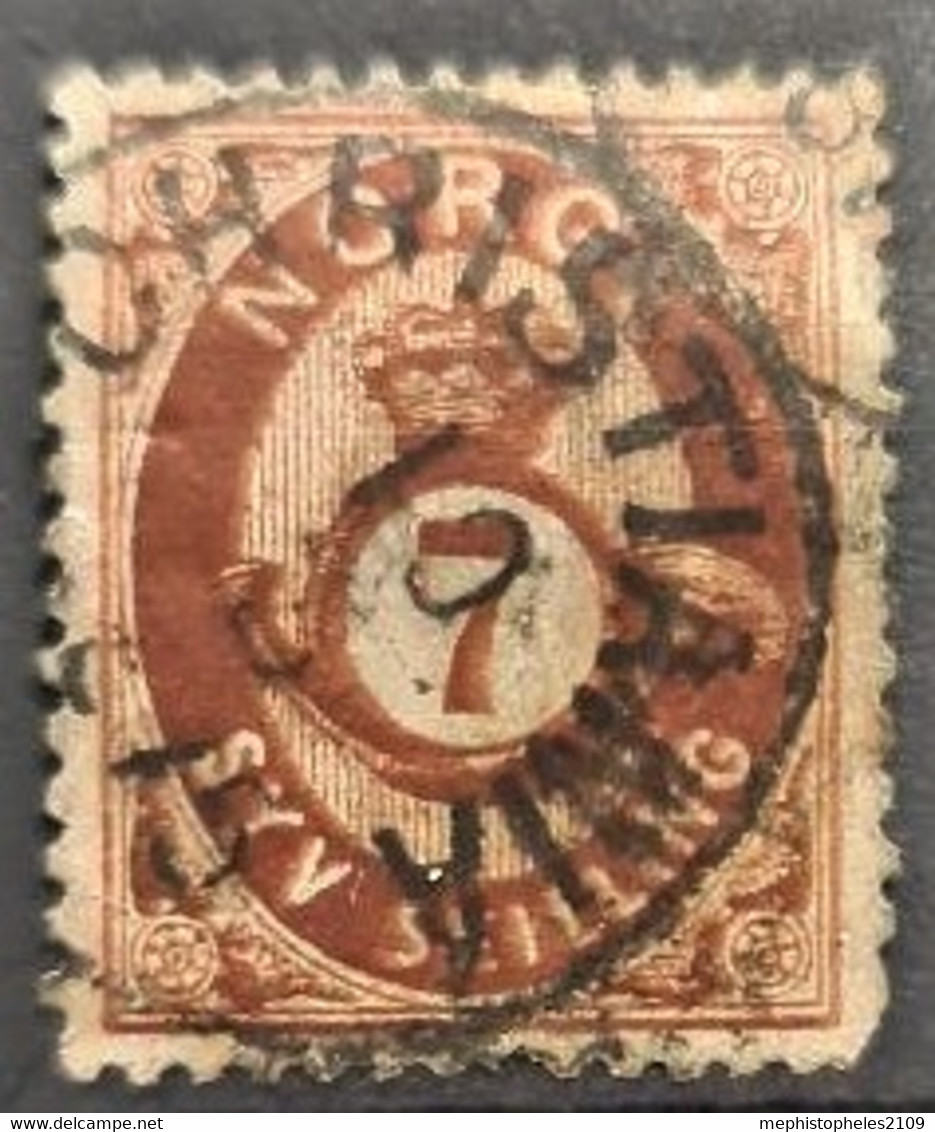 NORWAY 1872/75 - Canceled - Sc# 21 - 7s - Usati
