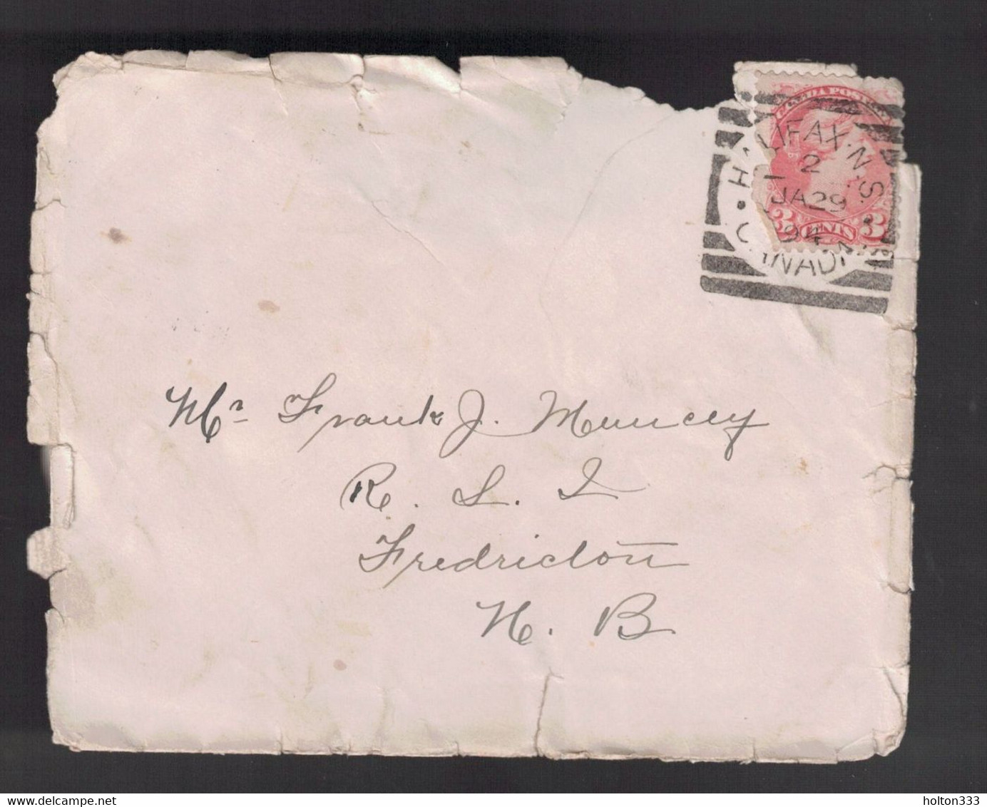 CANADA Cover Small Queen - Halifax &  Fredericton Squared Circle Cancels 2 - Cartas & Documentos