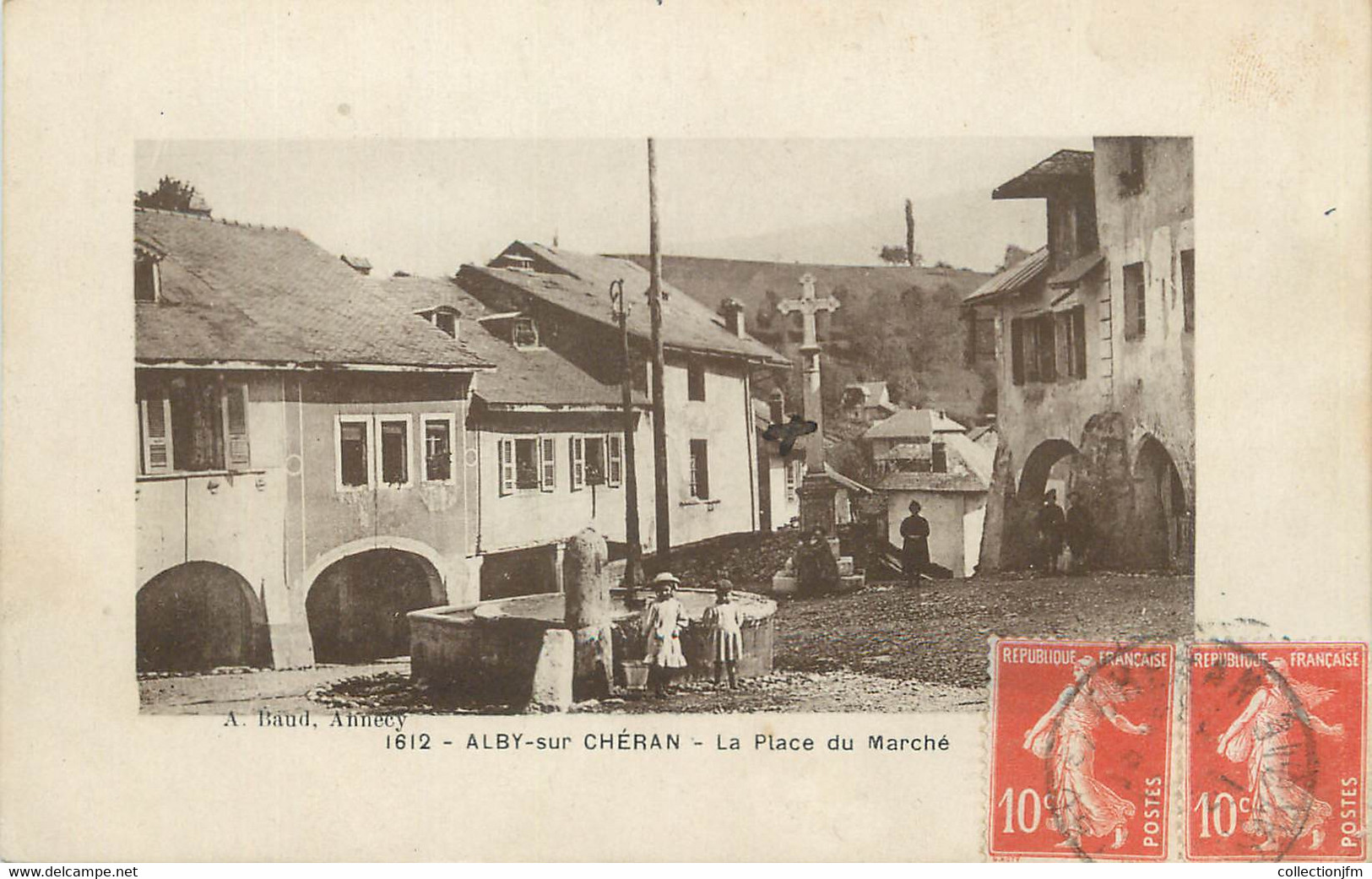 / CPA FRANCE 74 "Alby Sur Chéran, La Place Du Marché" - Alby-sur-Cheran