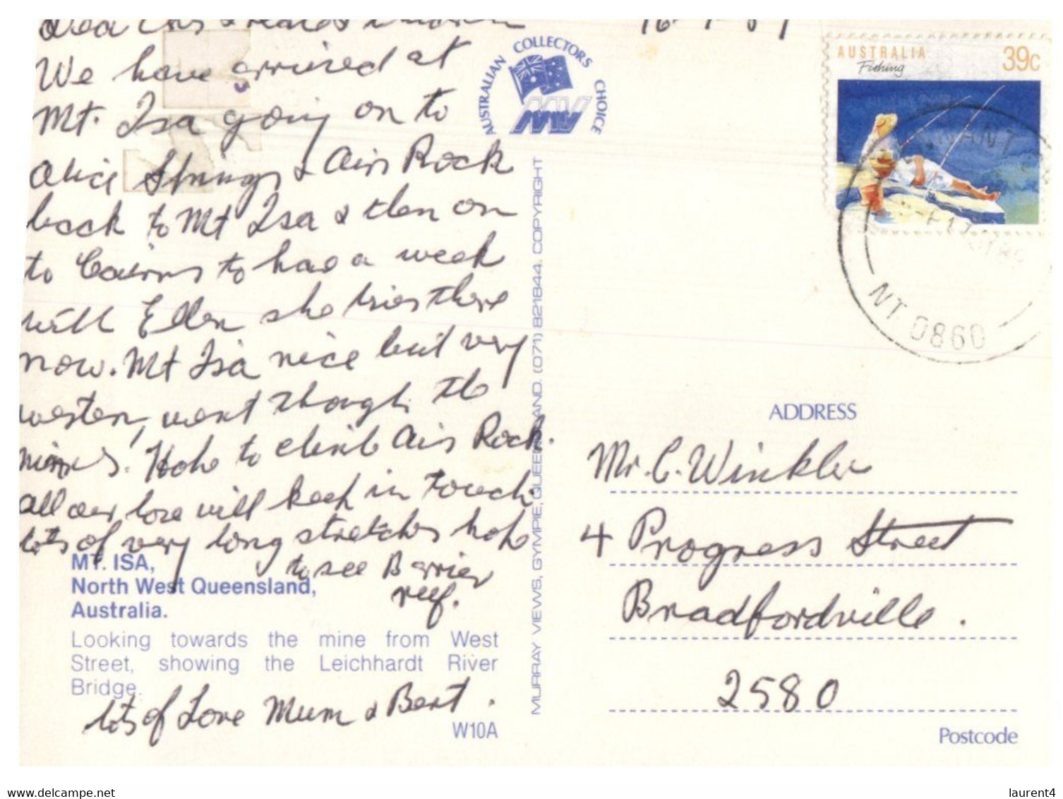 (MM 27) Australia - QLD - Mt  Isa Mines (with Stamp) Posted 1989 - Far North Queensland
