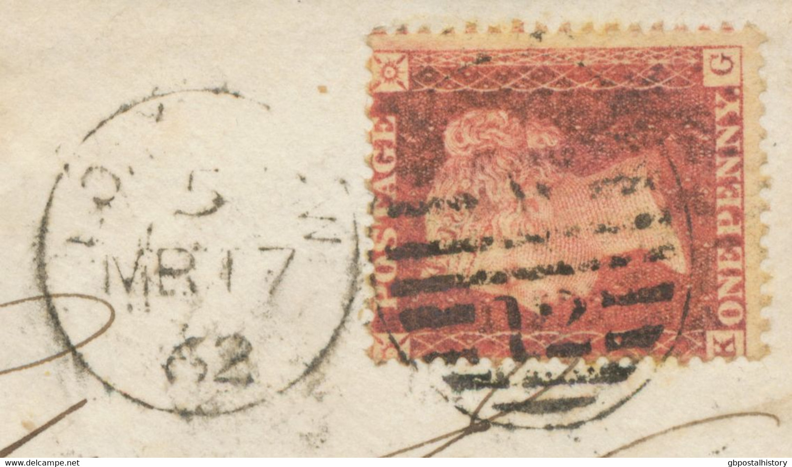 GB 1862 QV 1d Rose-red Perf. 14 (KG) On VF Cvr W Duplex "LONDON-W / W / 12" - Lettres & Documents