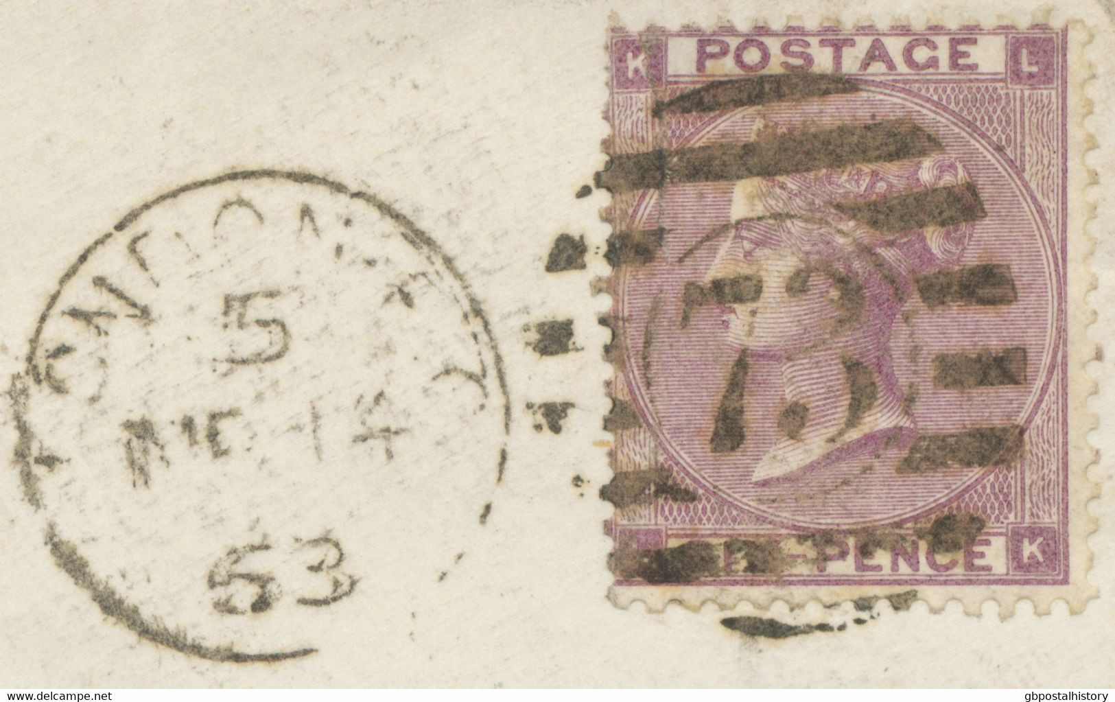 GB 1863 QV 6 D Lilac W Small White Corner Letters (LK) Sound Used VF Cvr HAMBURG - Lettres & Documents