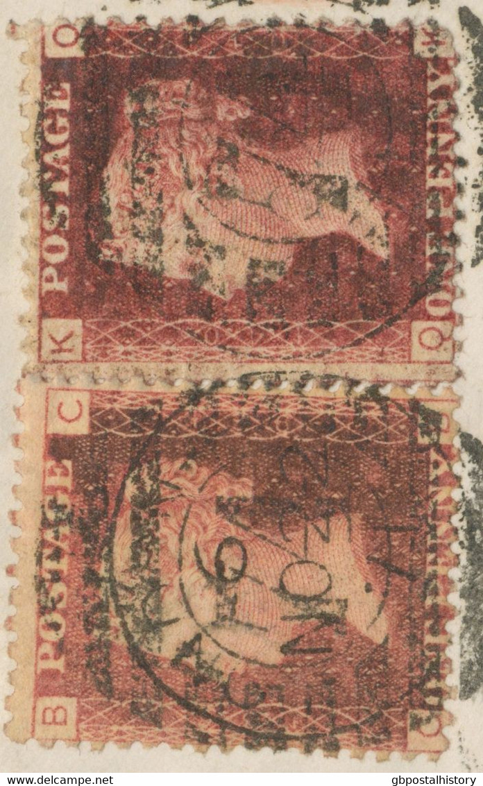 GB 1871 QV 1 D Pink Stationery Env Stamped To Order + QV 1  D Red Pl.136+Pl.140 - Covers & Documents