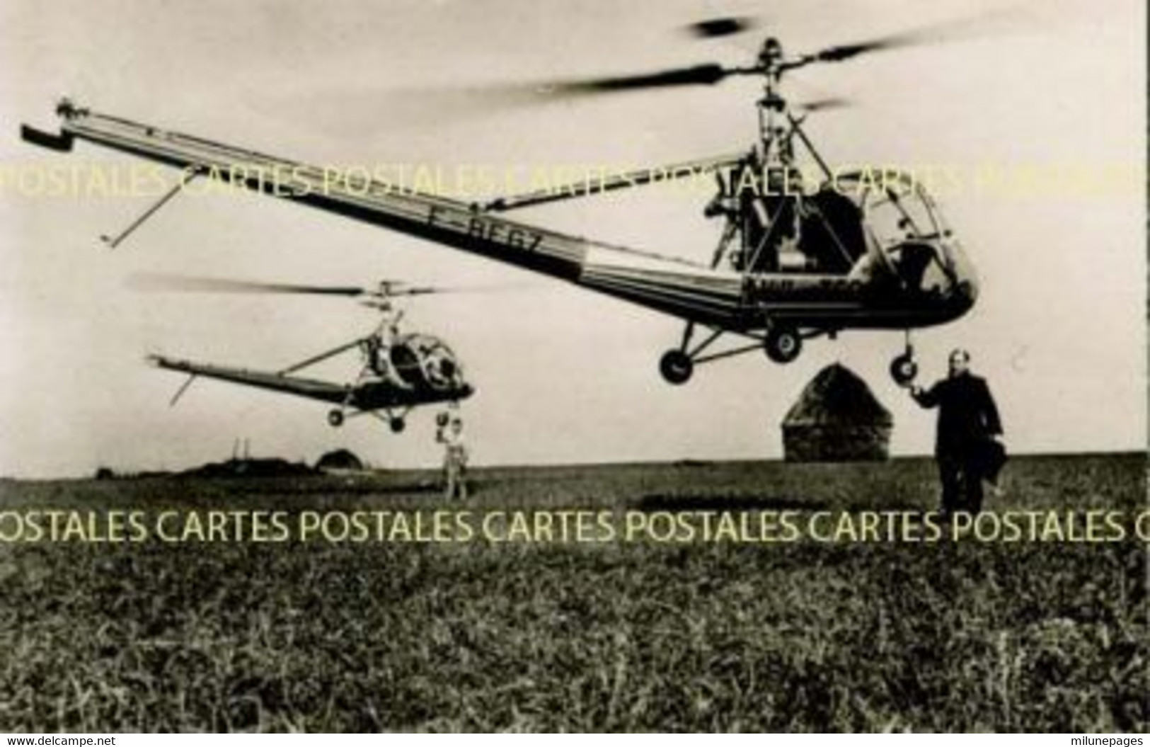 Carte Postale Promotionnelle Pour L'Hélicoptère HILLER 360 UH 12 Ici Le F-BEG7 - Helicópteros