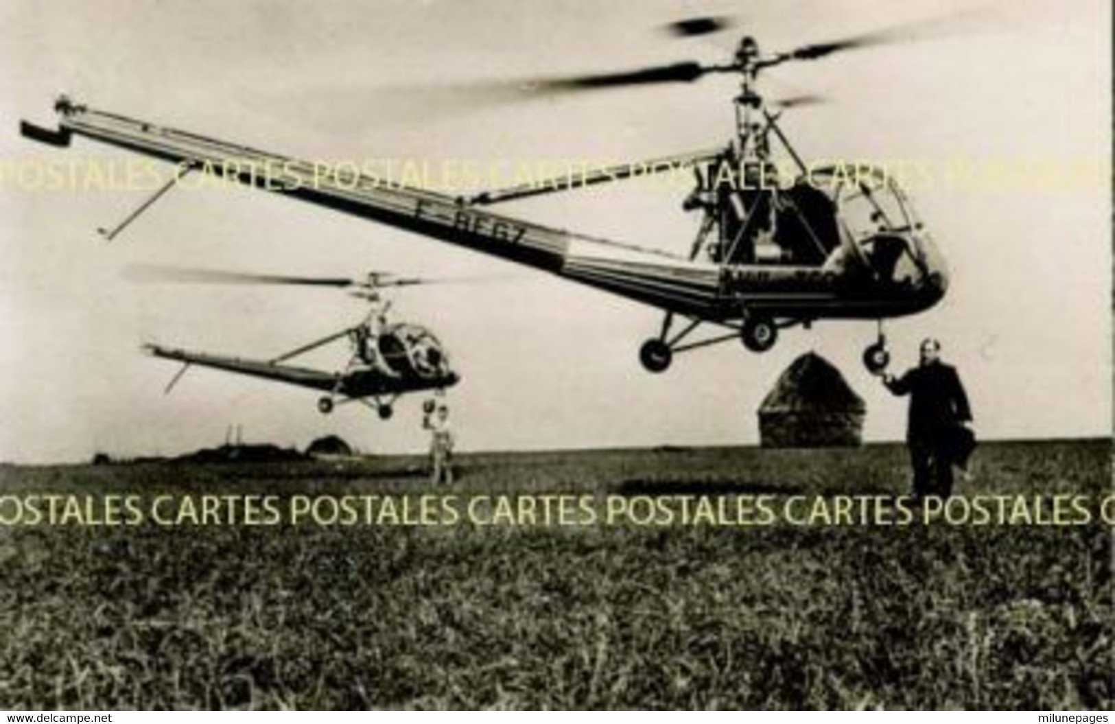 Carte Postale Promotionnelle Pour L'Hélicoptère HILLER 360 UH 12 Ici Le F-BEG7 - Helikopters