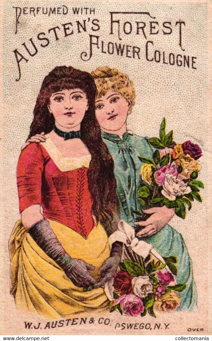 4 Cards Austen's Flower COLOGNE Perfume - Vintage (until 1960)