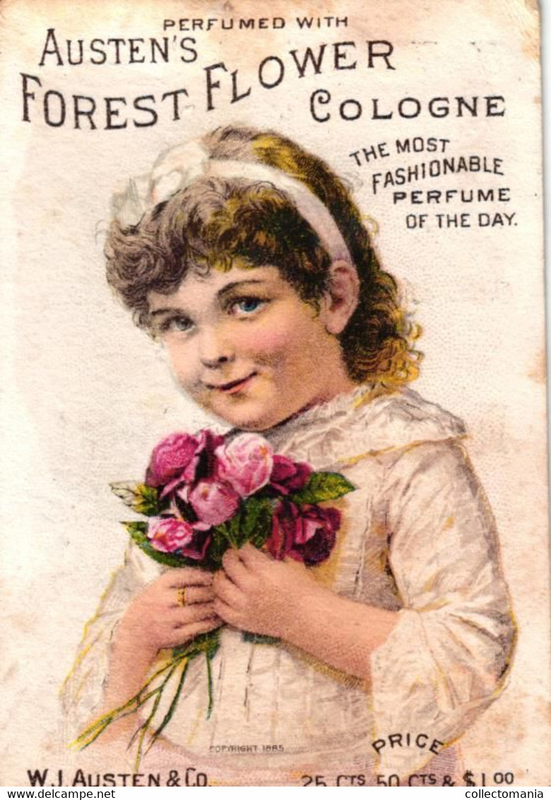 4 Cards Austen's Flower COLOGNE Perfume - Antiguas (hasta 1960)