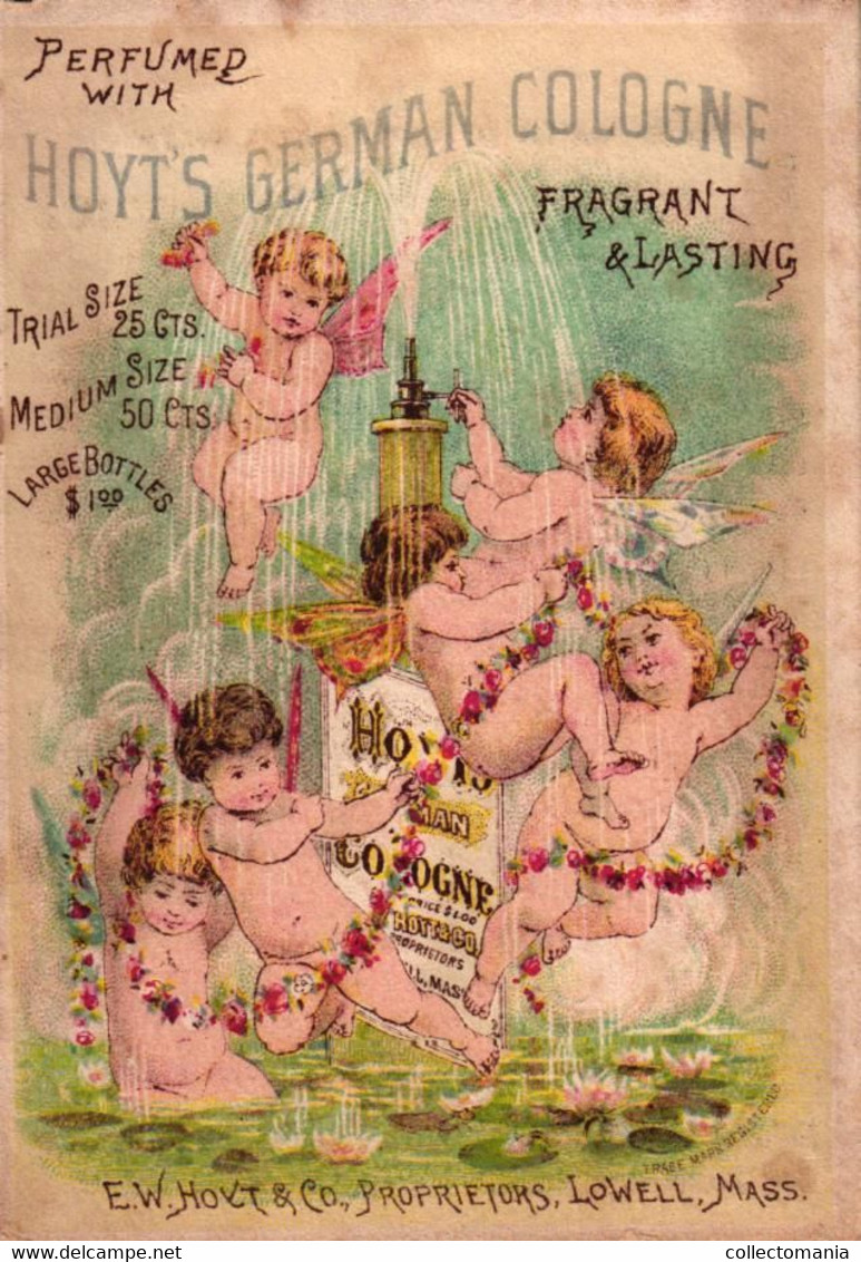 5  Cards Hoyt's German Cologne Perfume Calendar 1894 1892 - Vintage (until 1960)