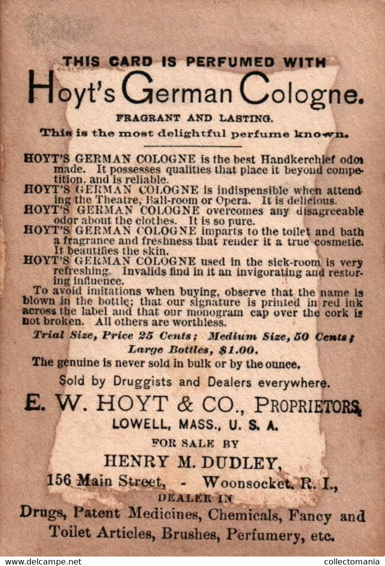 5  Cards Hoyt's German Cologne Perfume Calendar 1894 1892