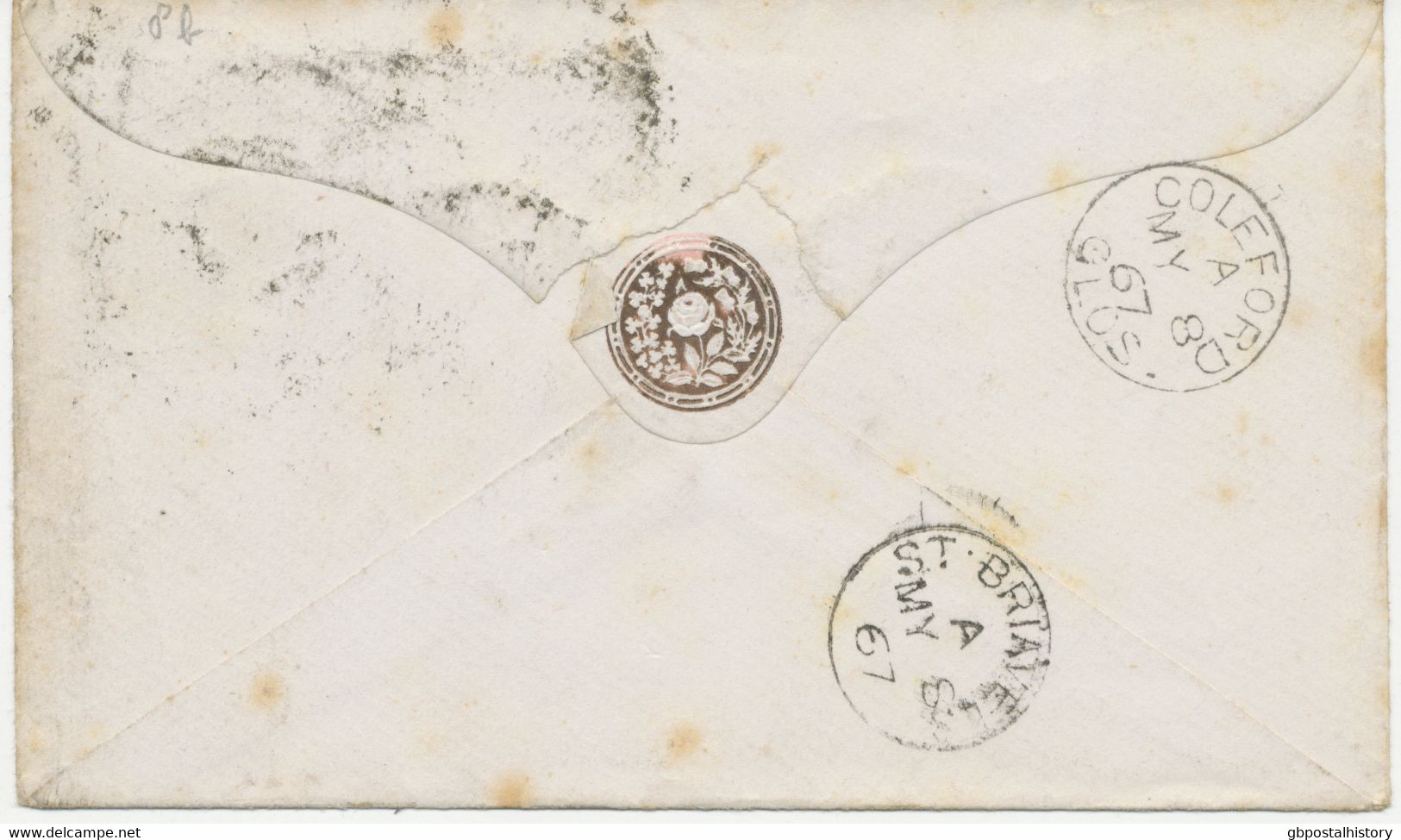 GB 1867 QV 1d Pink Envelope With Printing Date 20.2.67 "LONDON-S.W / S.W / 17" - Brieven En Documenten