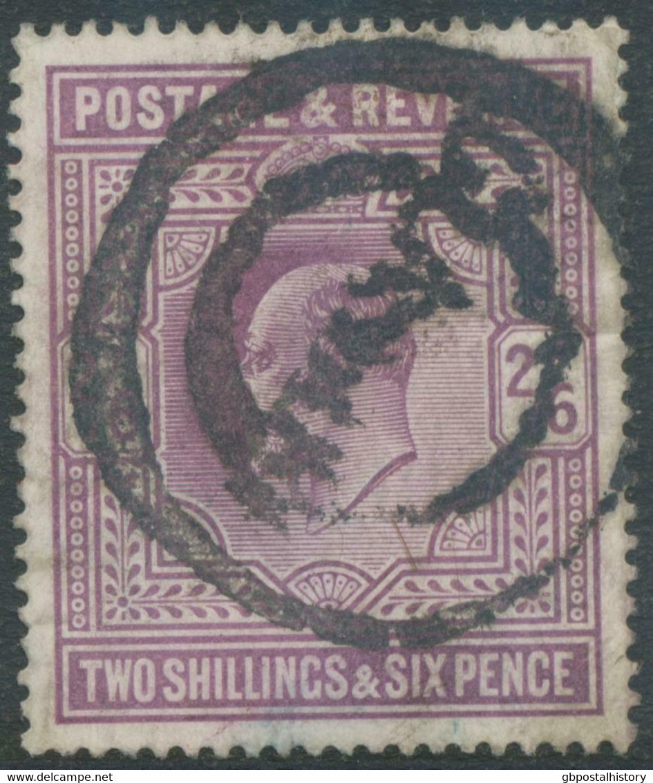 GB 1902 King Edward VII 2sh 6d Lilac Fine Used With Rare GLASGOW Parcel Postmark - Used Stamps