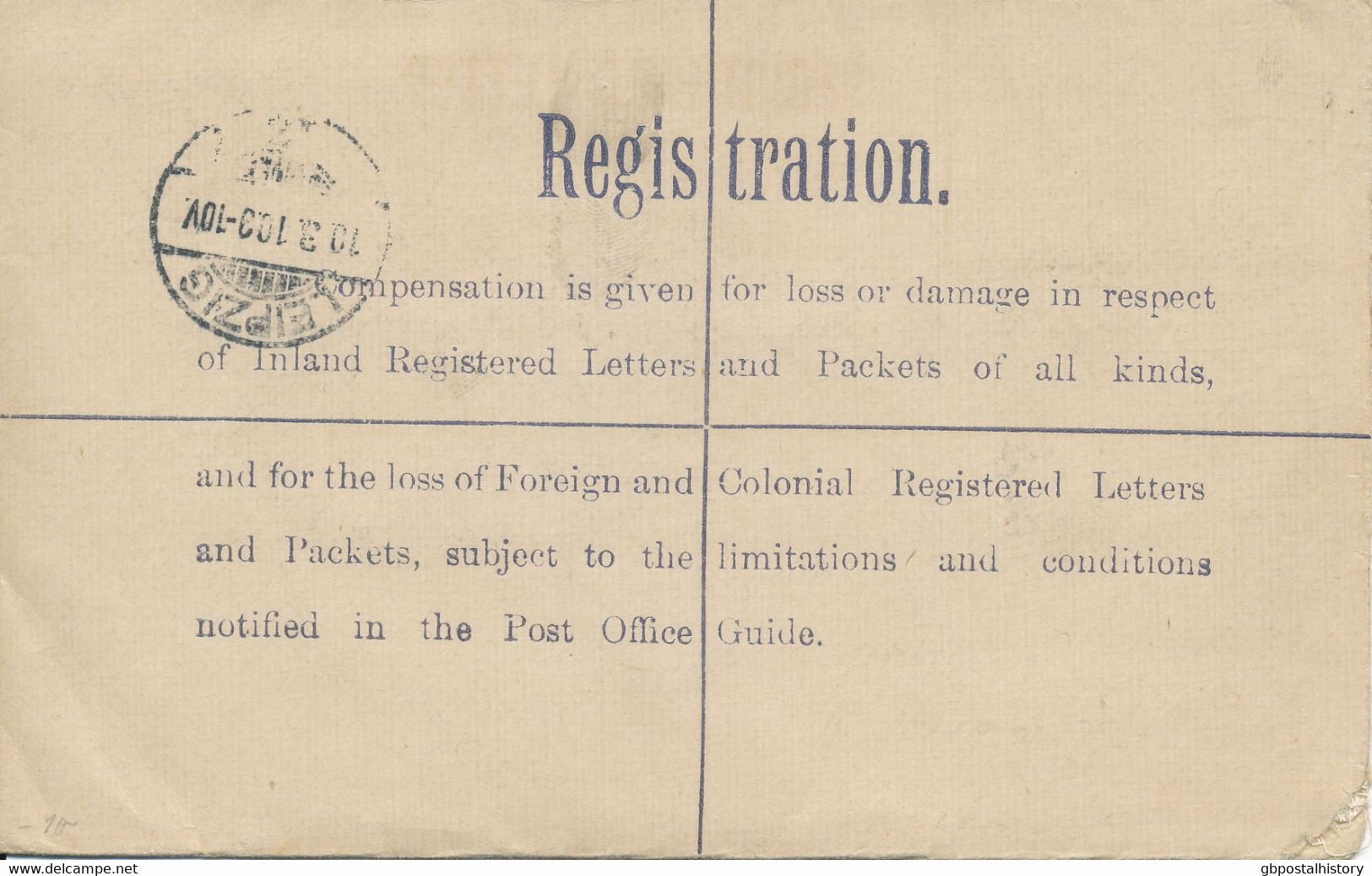 GB 1910 Edward VII Postal Stationery Registered Env Uprated W 1 1/2d (2x) Coated Paper To GEBRÜDER SENF, LEIPZIG - Covers & Documents