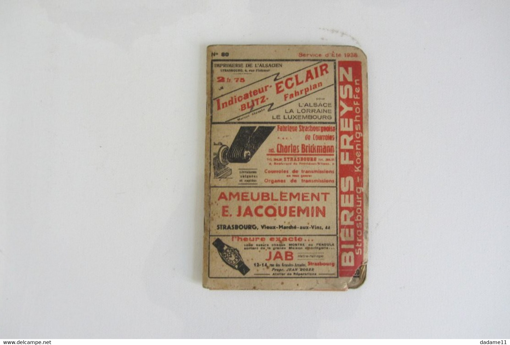 Carnet Des Horaires Des Trains Dans L'Est En 1938 Avec Publicité D'époque Autour De Strasbourg - Europe