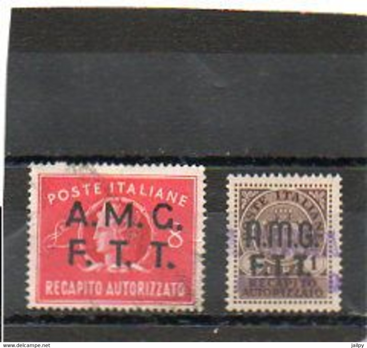 ITALIE   TRIESTE   AMG FTT    2 Timbres Fiscaux     1 Et 8  Lire   1947   Oblitérés - Revenue Stamps