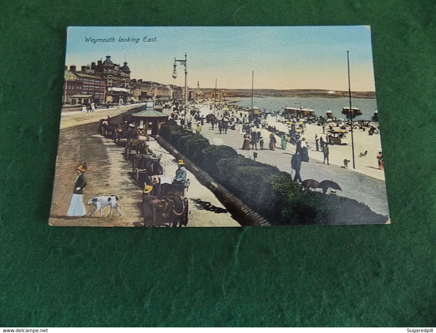 VINTAGE UK DORSET: WEYMOUTH Promenade Looking East Tint Welch - Weymouth